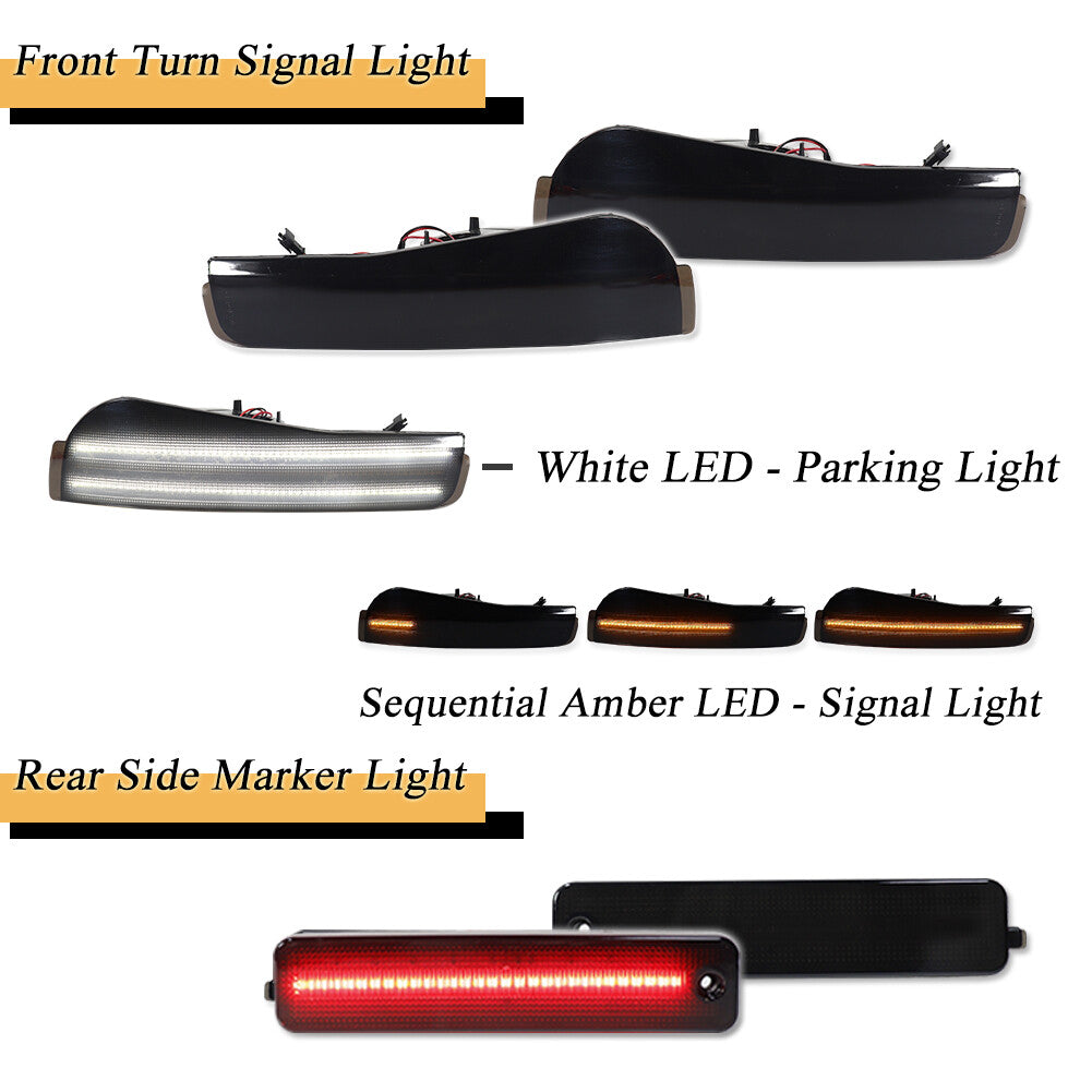 Smoke front bumper turn signal + rear side marker light applicable to 93-97 for Pontiac Firebird