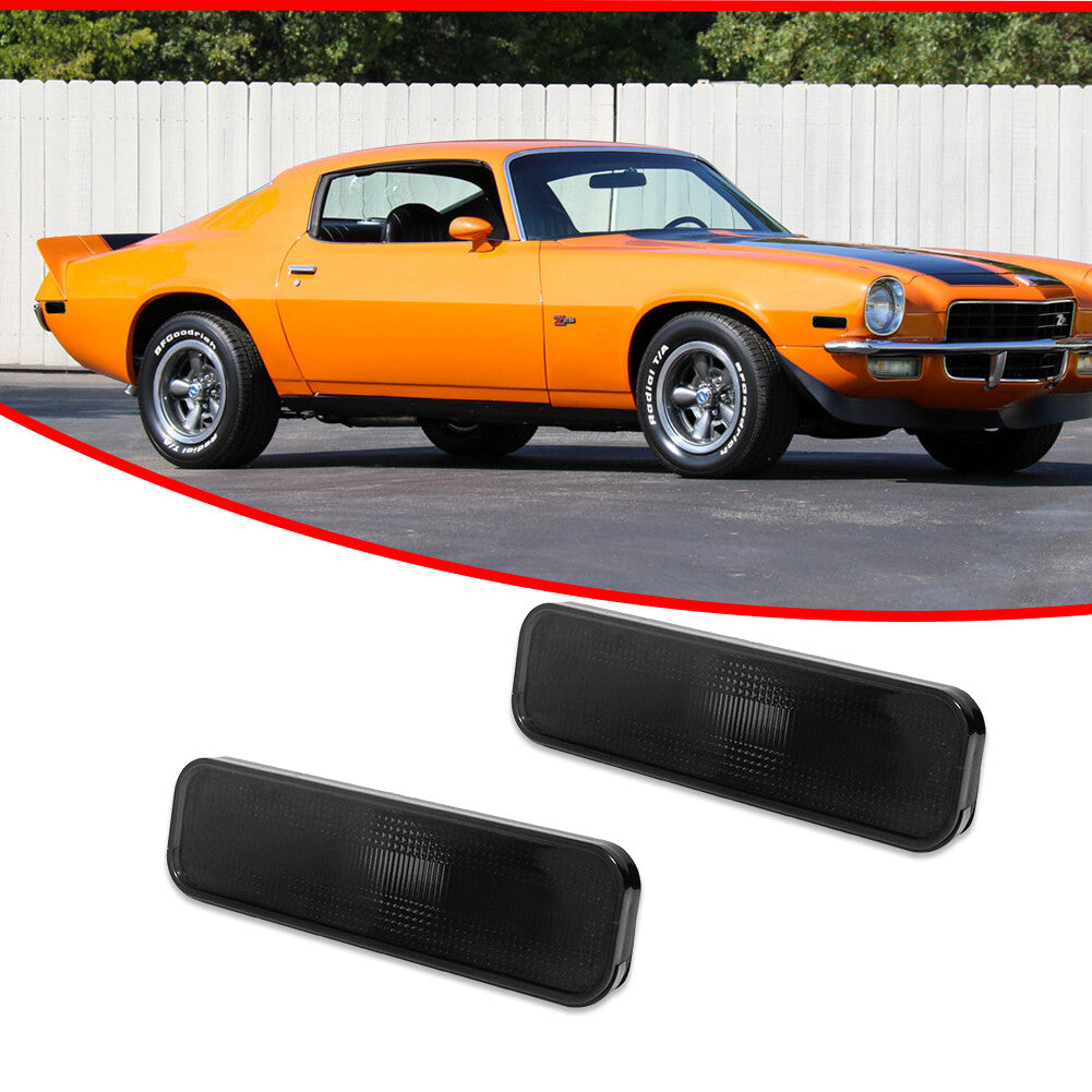 Suitable for 70-77 for Chevrolet Camaro smoked lens front and rear marker light housings