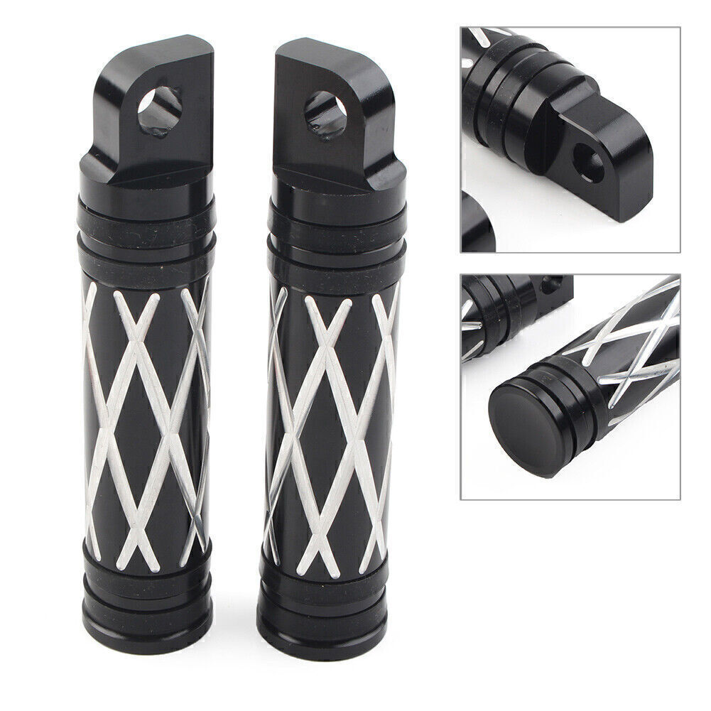 2x Motor Footrest Foot Peg Fit for Harley Sportster XL 1200 883 48 SuperLow Black