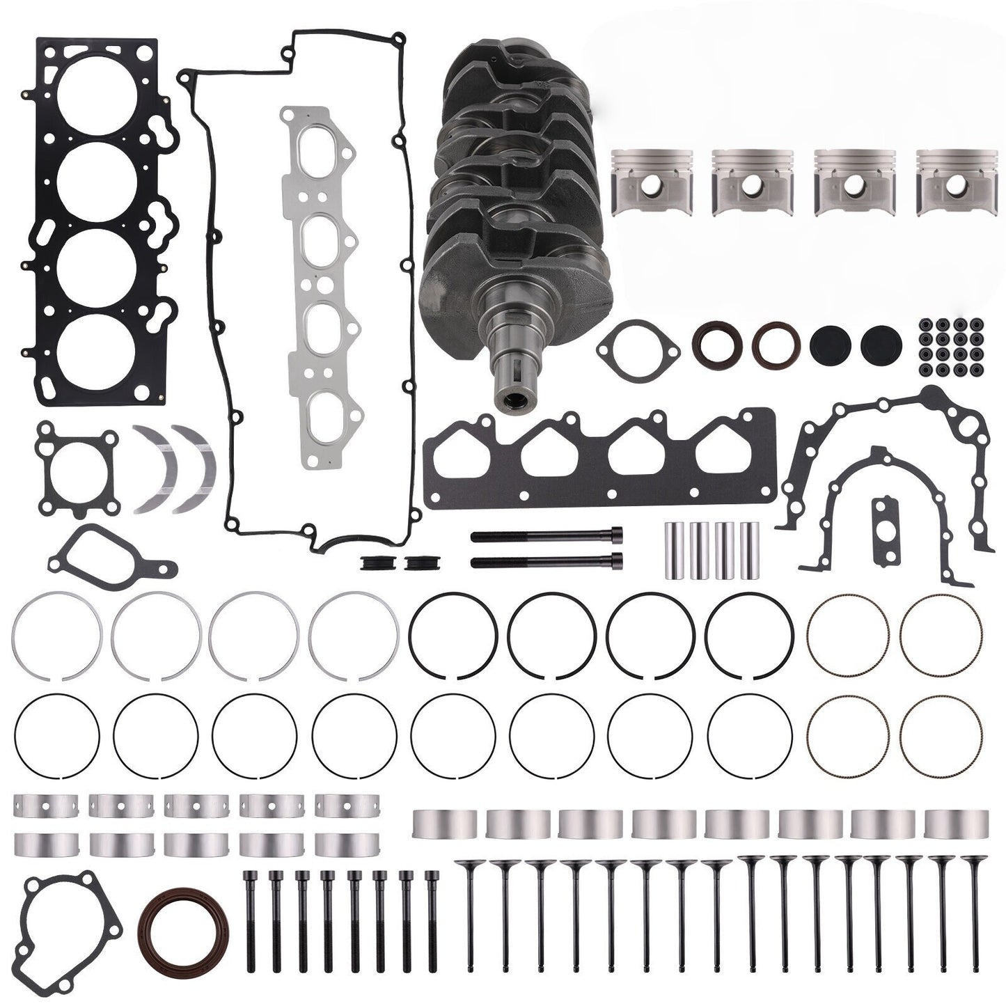 2.0L G4GC Engine Overhaul Rebuild Kit - Crankshaft Piston Rods for Kia Cerato