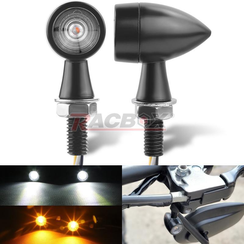 Motorcycle LED Bullet for Mini Turn Signal DRL Blinker Light Indicators Amber+White