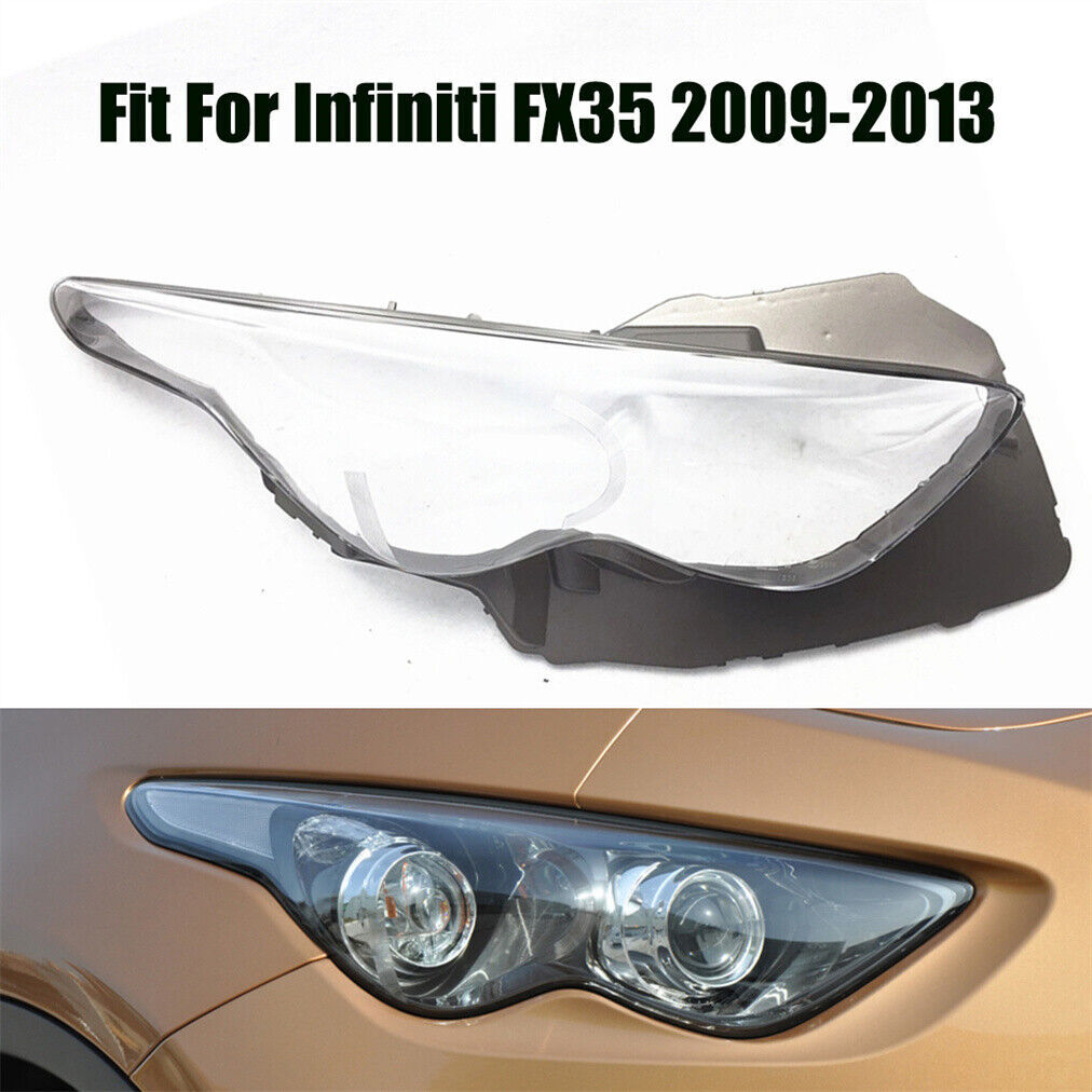 for Infiniti FX35 2009-2013 Front Headlight Headlamp Clear Lens Right Cover 1Pcs
