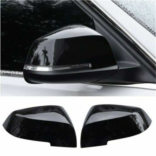 Fit for BMW X1 F48 2016-2021 Gloss Black ABS Side Door Rearview Mirror Caps Trim