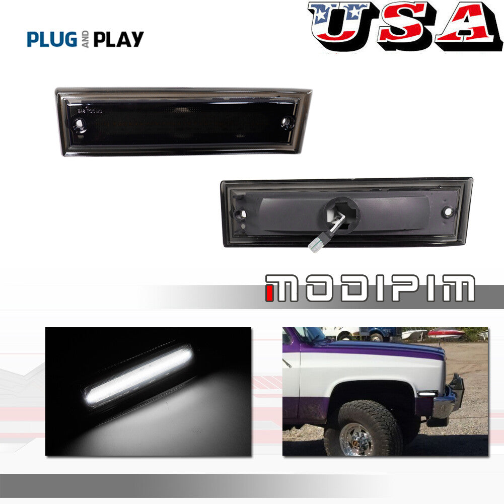 White LED front corner marker lights for Chevrolet Blazer for GMC Jimmy C/KR pickups.
