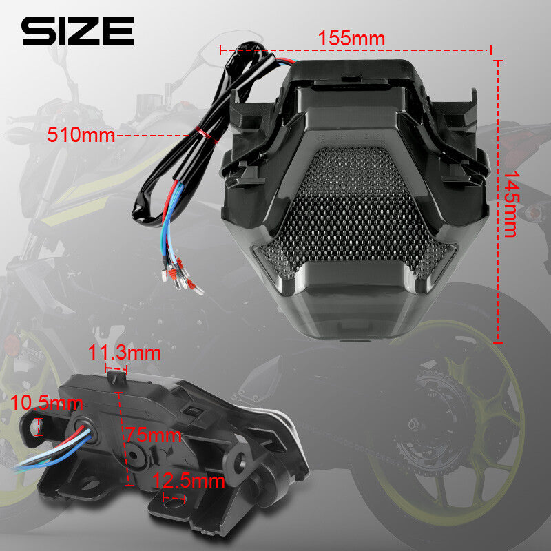 LED Tail Light Turn Signal Integrated for YAMAHA MT07 MT03 MT25 YZF R3 R25 LC150