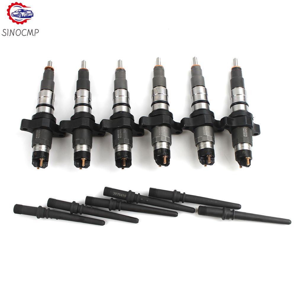 6 Set Diesel Fuel Injectors w/ Tube For 0445120238 04-09 for Dodge for Ram 5.9L