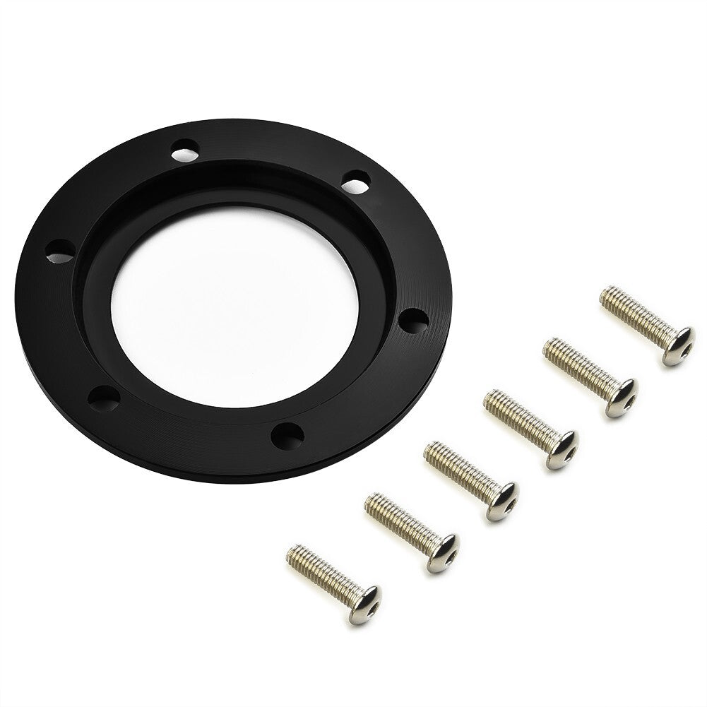 6 Bolts Racing Car Steering Wheel Horn ButtonBlack Center Ring For MOMO/NRG Kit