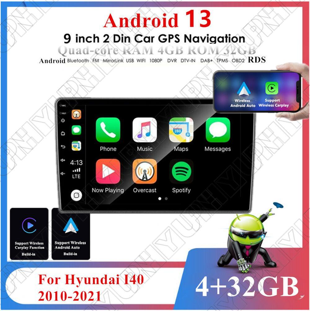 9 Android Radio Stereo GPS Nav Head Unit 4+32GB for Hyundai I40 2010-21 Carplay
