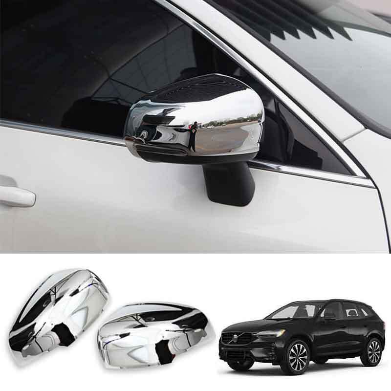 Chrome silver Side Door Rearview Mirrors Cover Trim ABS for Volvo XC90 2016-2024