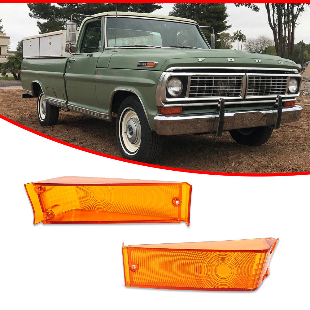 Amber lens kit for Ford F-100 turn signals, left and right, 1970-1971-1972.