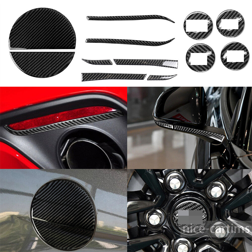 12Pc Carbon Fiber Exterior Full Set Decorative Trim Kit for Ford for Mustang 2015-23