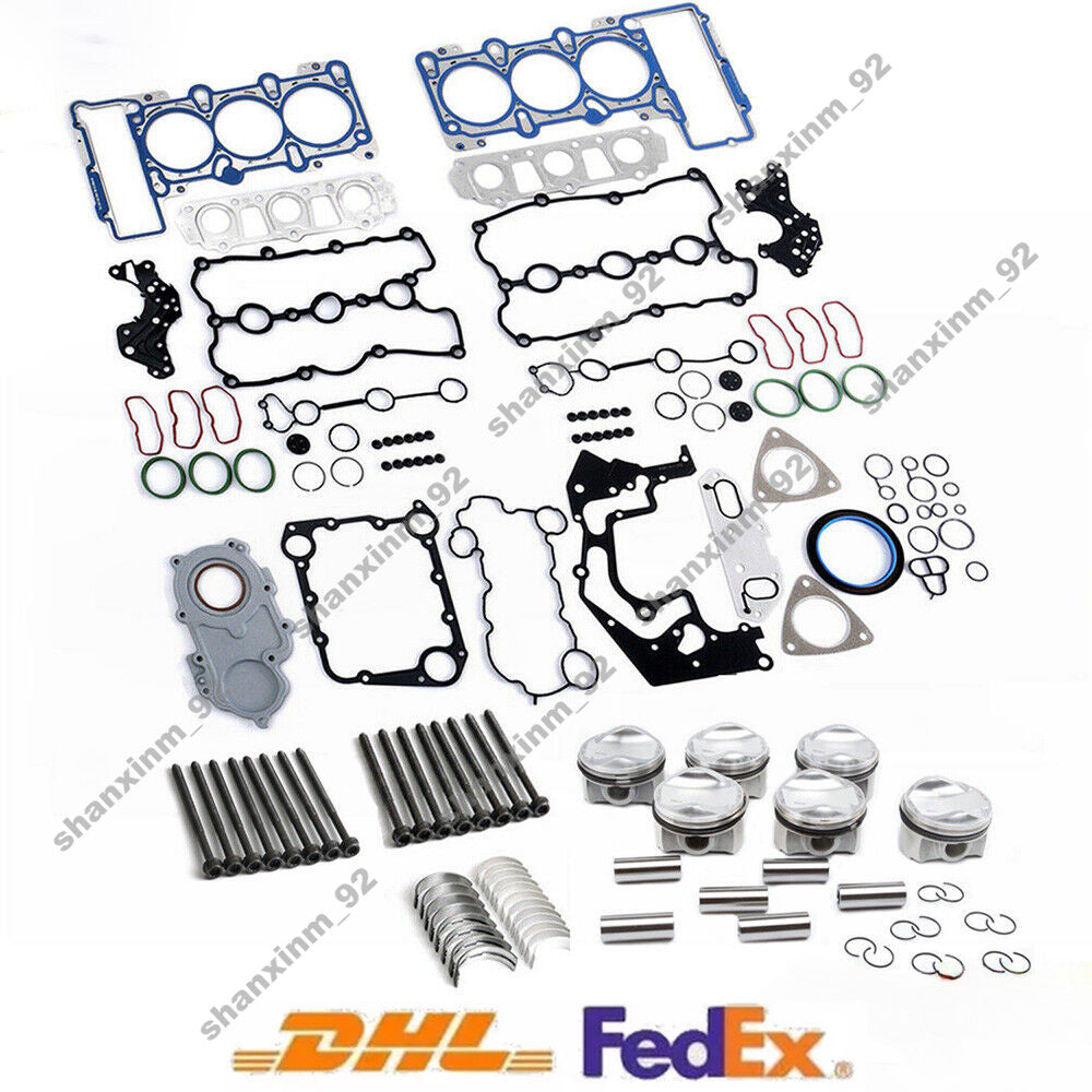 Engine Pistons Gaskets Rebuild Kit Fit for Audi for VW A5 A6 A7 for A8 S4 S5 Q5 Q7 3.0L