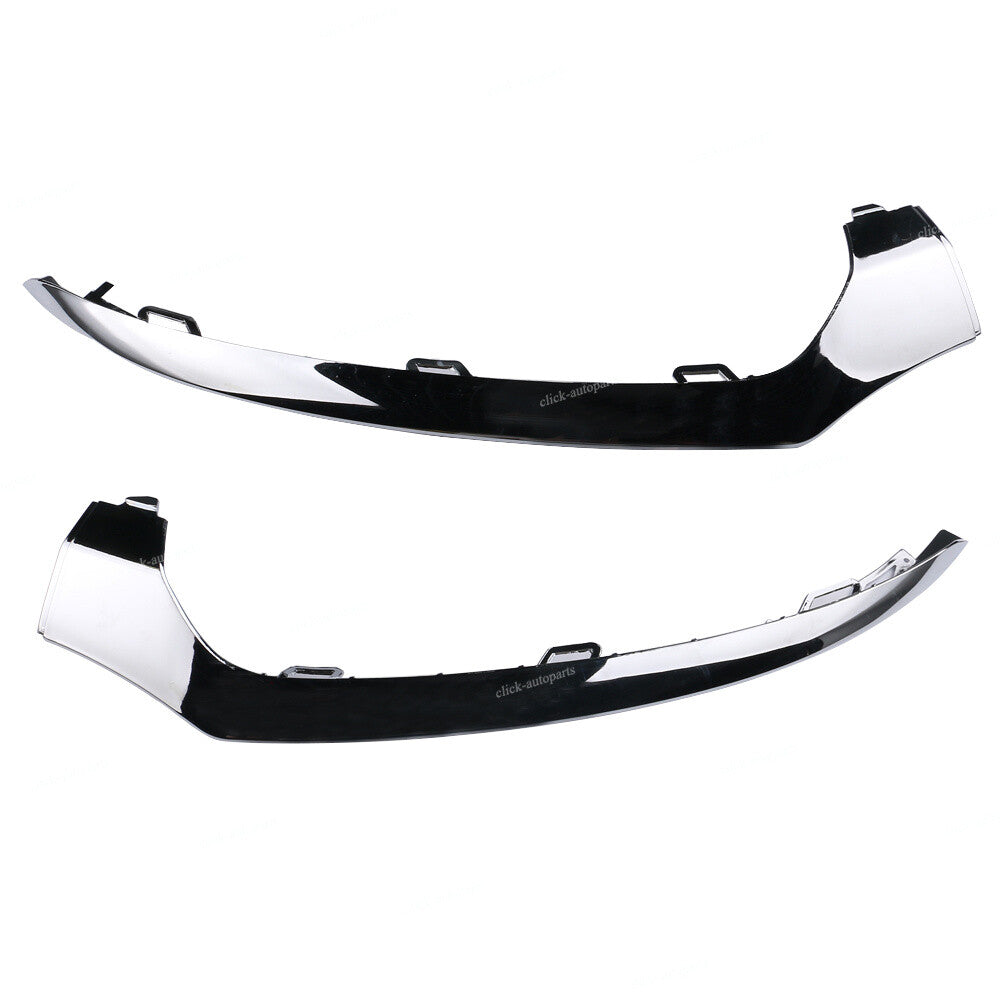 2pcs Front RHLH Chrome Bumper Lower Lip Trim Fits 2015 2016 for Benz C300 C400 C63