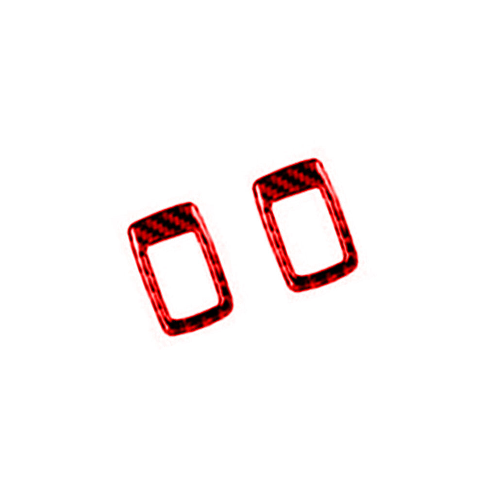 2X Red Carbon Fiber Rear Door Power Window Cover Trim for BMW X1 F48 2016-2018