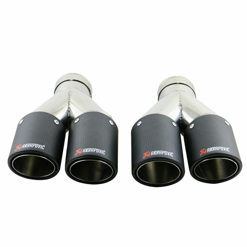 ID:2.5 63mm OD:3 76mm Carbon Fiber Exhaust Tip Dual Tips Matte Black New