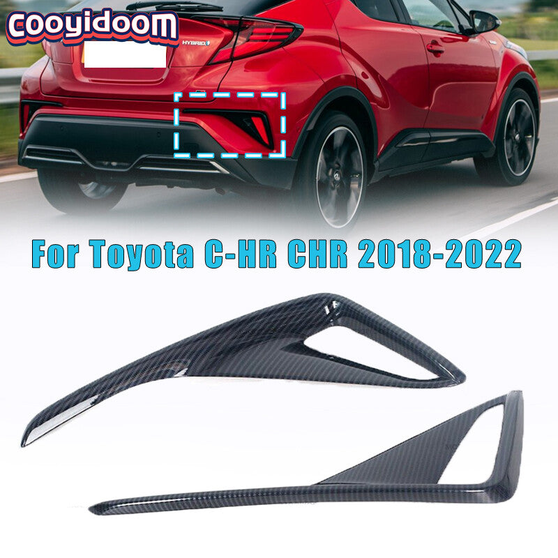 for Toyota C-HR CHR 2018-2022 Carbon Fiber Rear Fog Lamp Bumper Light Cover Trim