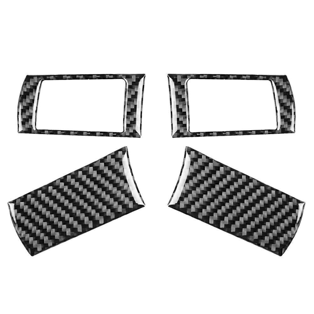 4 x Carbon Fiber Steering Wheel Button Cover Trim for Dodge for Challenger 2008-2010