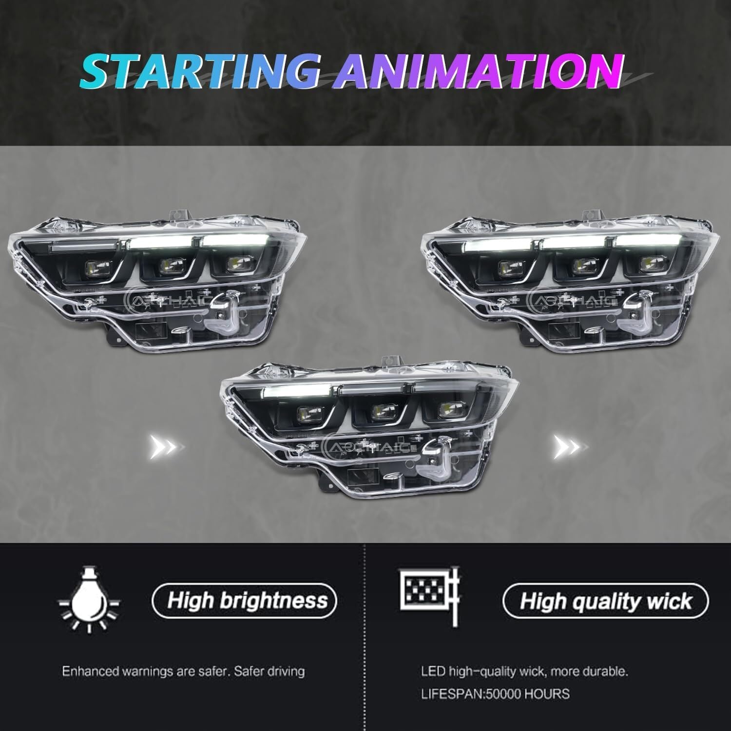 PR3B13006 LED Headlight Assembly LH Left Driver Side for Ford for Mustang 2024-2025
