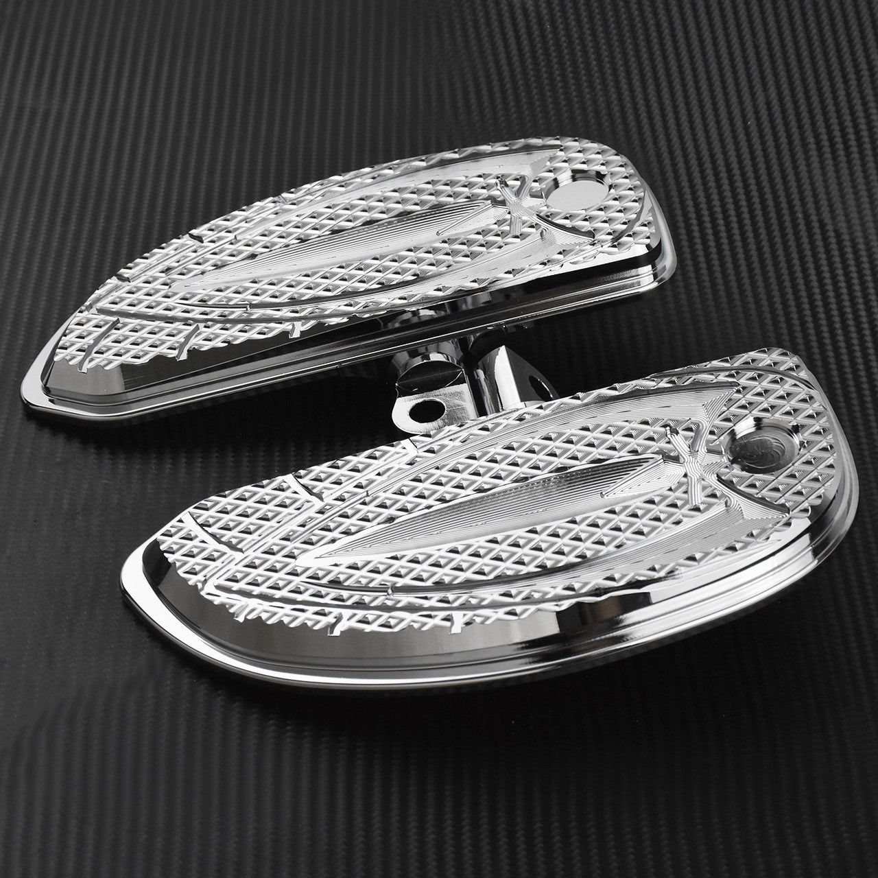 Chrome Spider Male Mount Foot Pegs Floorboards Fit for Harley Touring FLHR Dyna