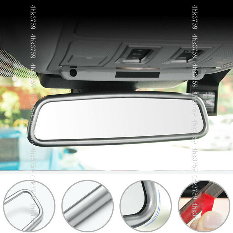 ABS Silver Interior Rearview Mirror Trim Cover Frame for Jaguar F-PACE 2016-2020