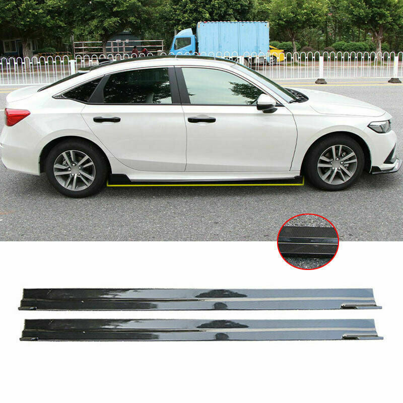 2x for Honda for Civic 2022-23 Carbon ABS Side Skirt Extension Spoiler Lip Splitter