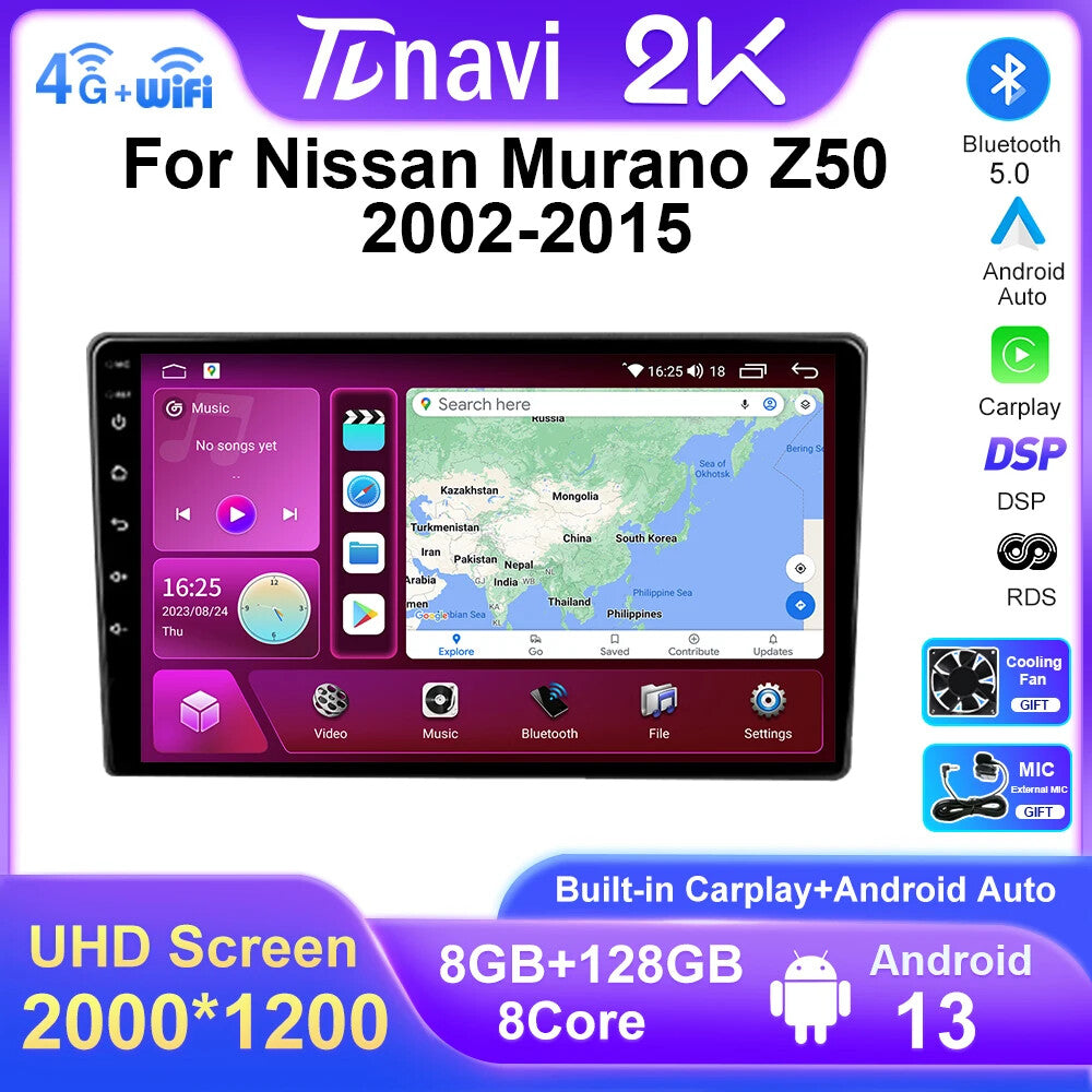 02-15 Android for Nissan Murano Z50 GPS Screen Car Radio Multimedia Video Player
