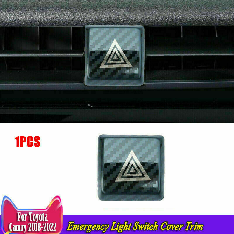 for Toyota for Camry 2018-2020 Carbon Fiber Style Emergency Light Switch Cover Trim