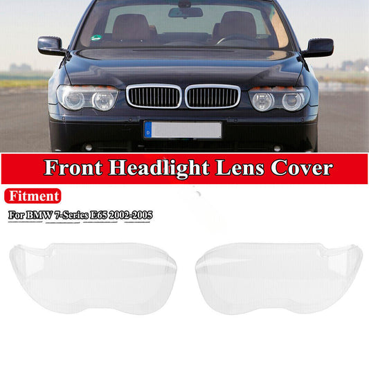 for BMW 7 Series E65 2002-2005 Headlight Replacement Protective Cover (Pair of Headlight Lenses)