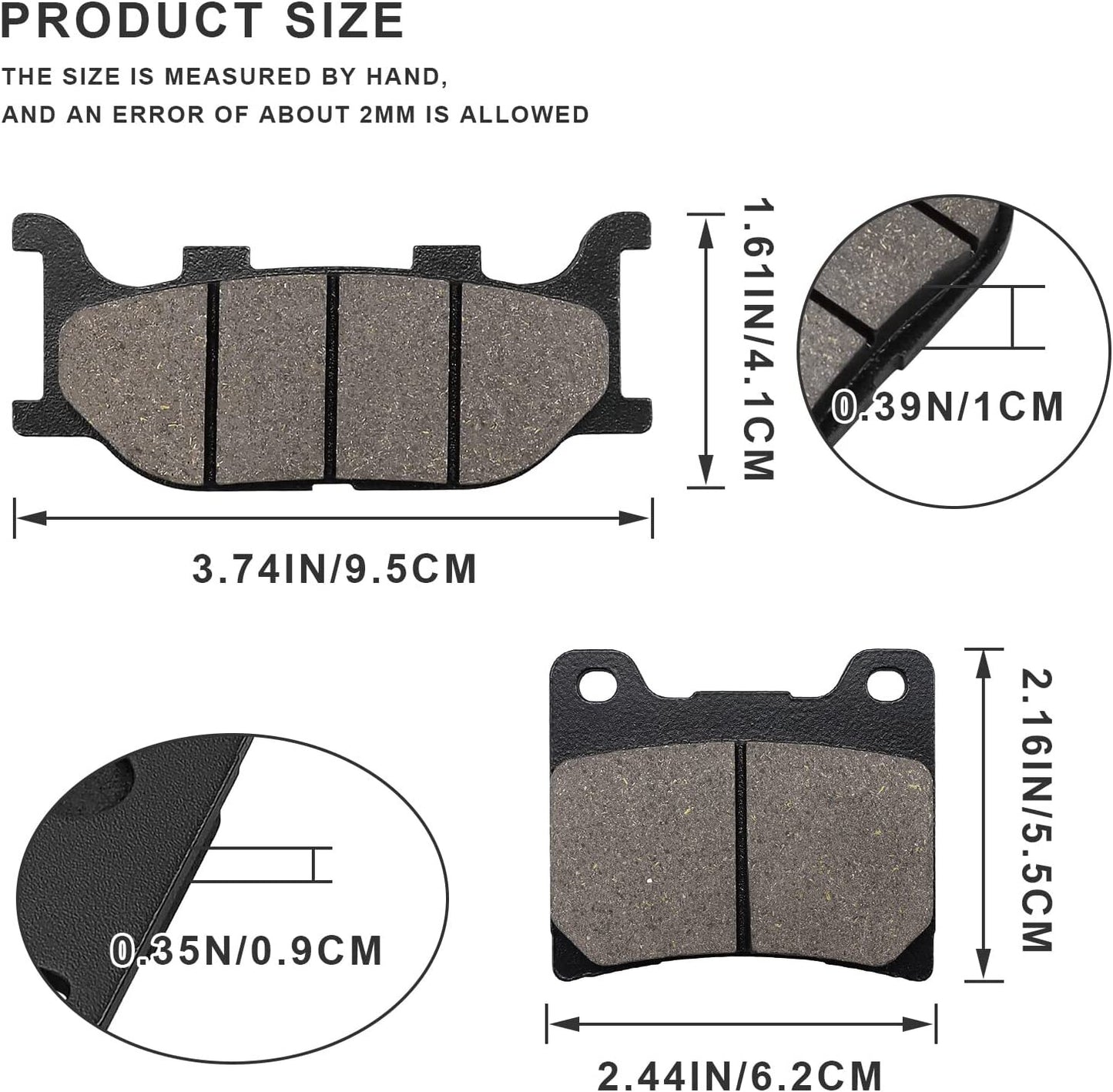 Brake Pads for Yamaha XVS 1100 V-Star/Drag Star 1999-04/AT V-Star Slverado 02-09