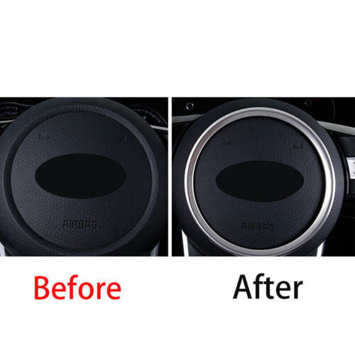 for Kia Seltos 2020-2023 Silver Steel Steering Wheel Centra Horn Ring Cover Trim
