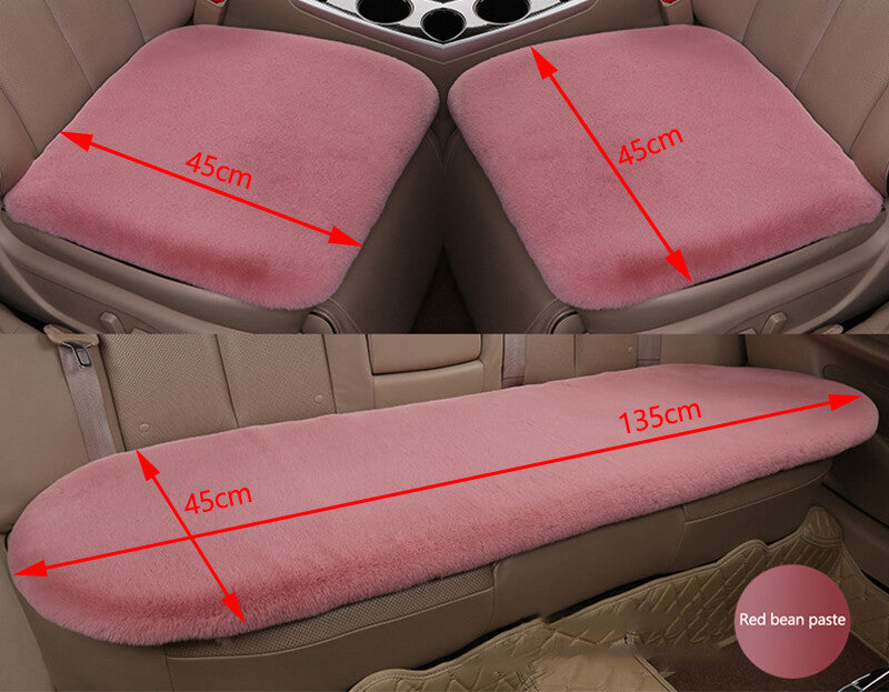 Car for Seat Cover Front Cushion Plush Soft Comfort Pad Protector Mat Warm Bean Pink