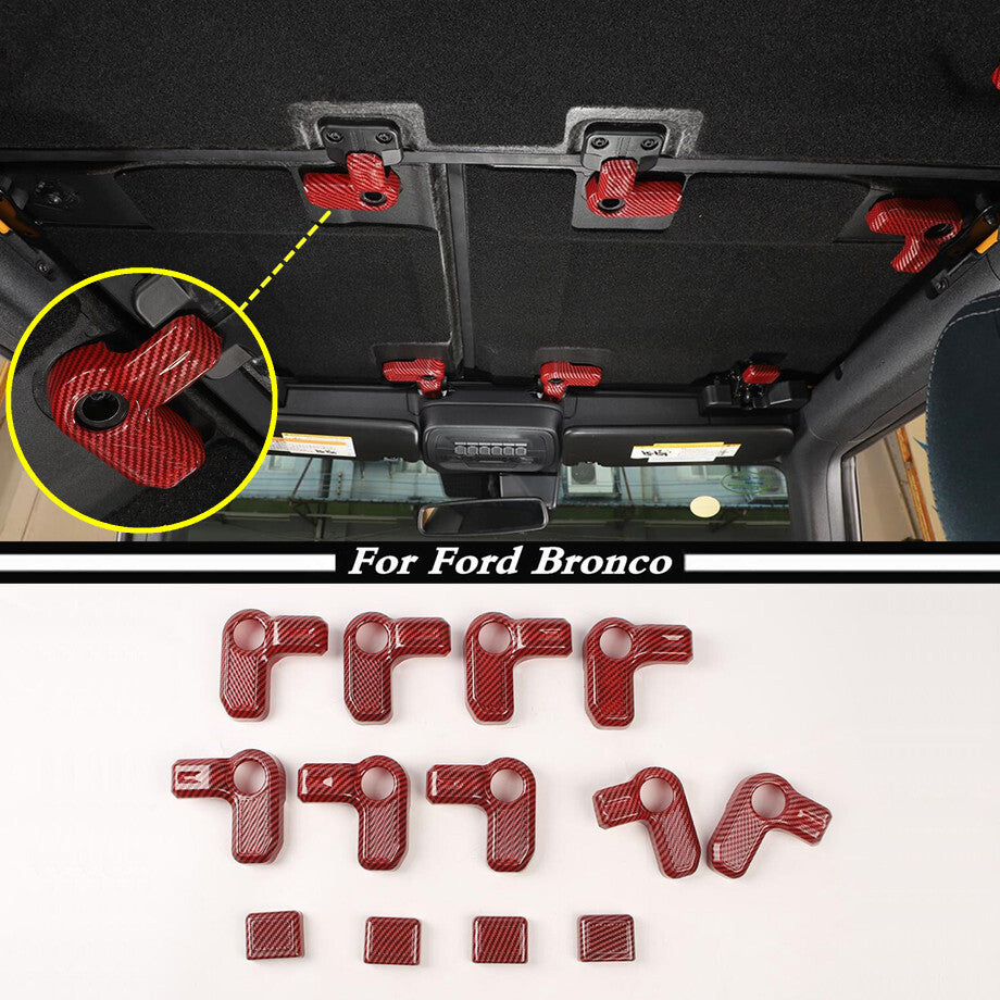 Red Carbon Car Roof Removal Switch Cover Trim for Ford for Mustang 21-23 - Parts