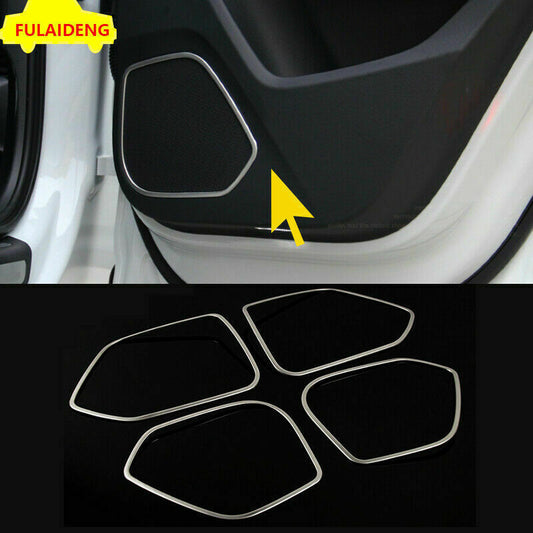 for Audi Q3 2013-2018 Silver Titanium Inner Door Speaker Decor Frame Cover Trim