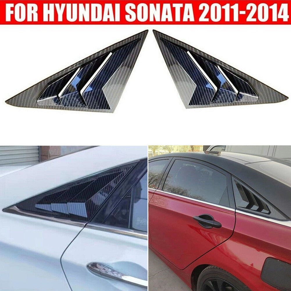 Carbon Fiber Look Glass Louver Shutter Cover Trim for Hyundai Sonata 2011 - 2014