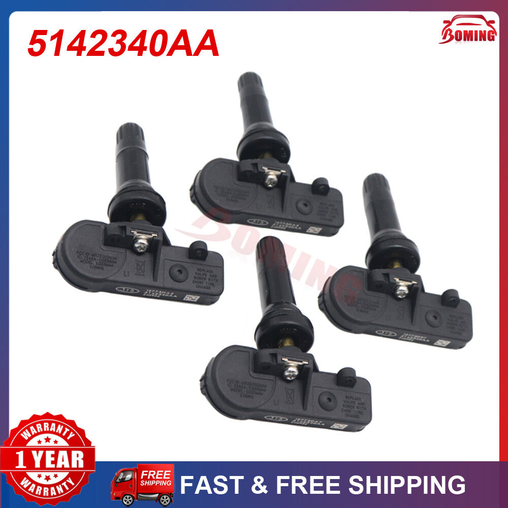 NEW TPMS TIRE PRESSURE SENSOR 4PCS 5142340AA for Jeep for Wrangler Grand Cherokee