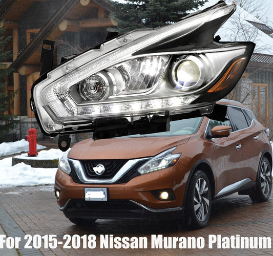 Left Driver LED DRL Halogen Projector Headlight For 2015-2016 for Nissan Murano