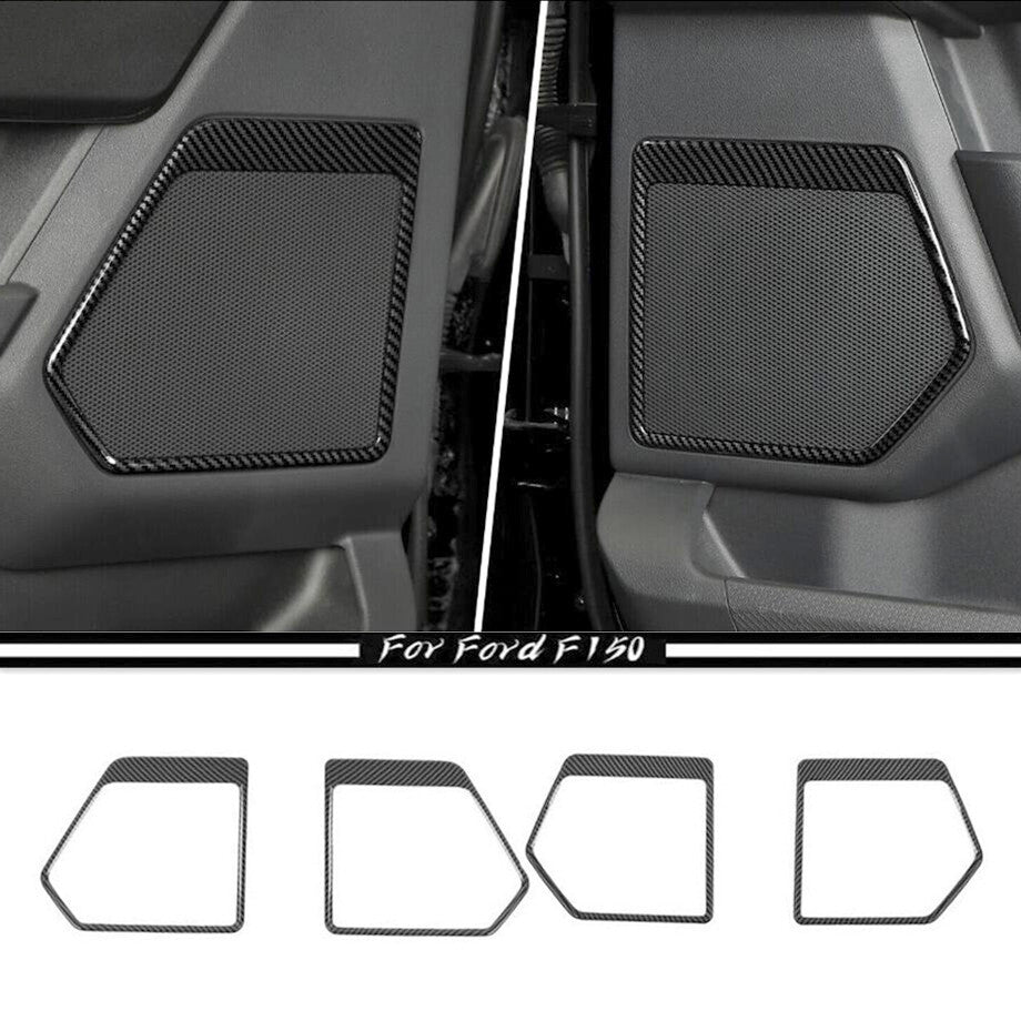 Suitable for 21-23 for Ford F150 F-150 Carbon Fiber Inner Door Speaker Cover Trim Frame 4P