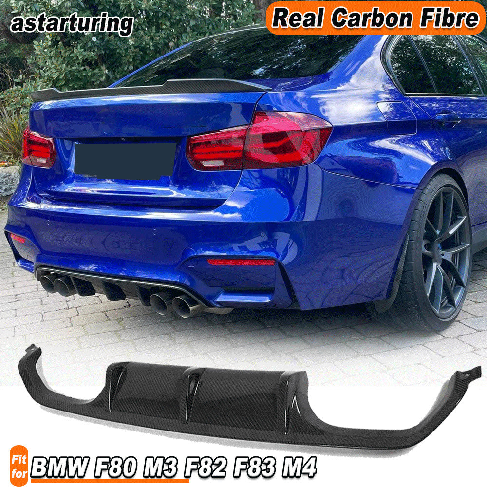 Fit for BMW F80 M3 F82 F83 M4 2014-19 REAL Carbon Rear Bumper Diffuser Lower Lip