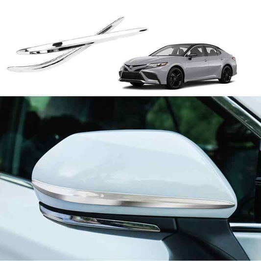 Chrome Exterior Rear View Mirror Strips Trim Steel 2X for Toyota for Camry 2020-2023