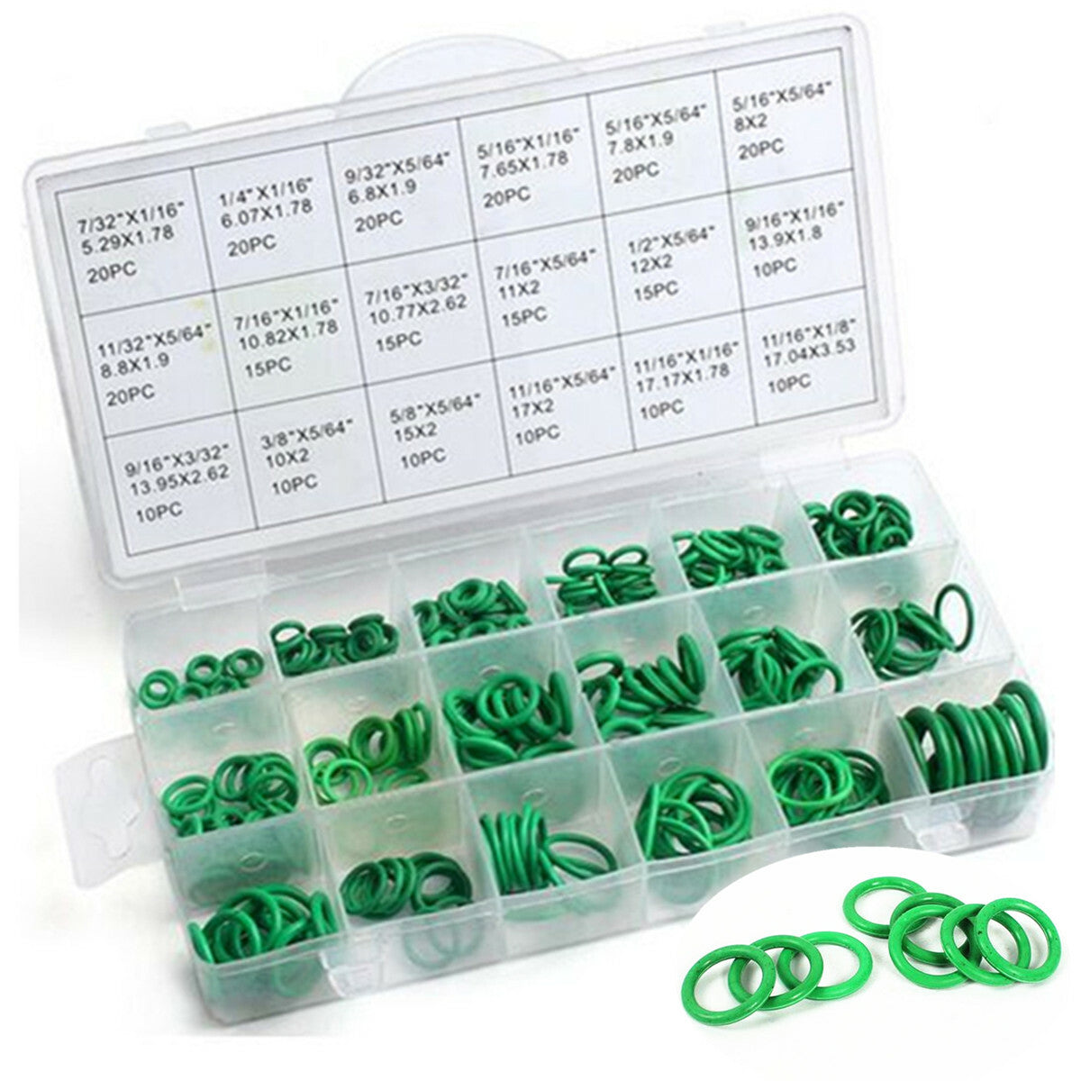 270 Pcs 18 Size HNBR Car Air Condition O Rings Seal Ring Assortment Kit