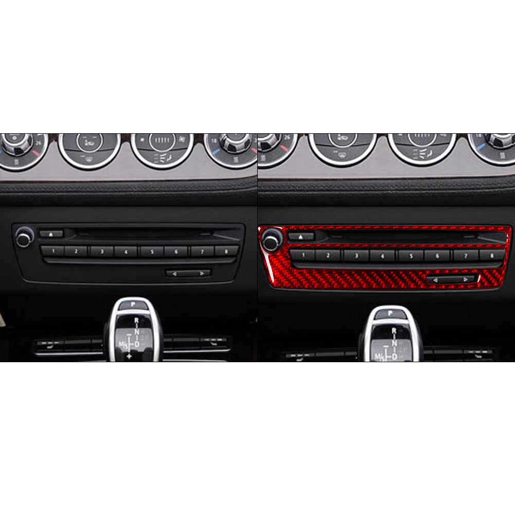 Red carbon fiber CD player interior protective cover for BMW Z4 E89 2009-16