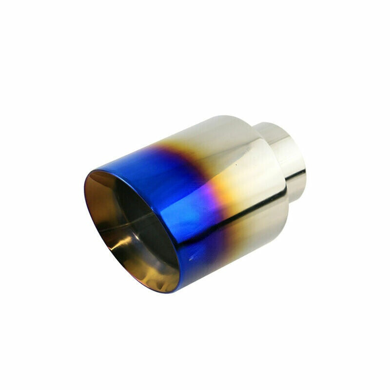 Blue Universal 2.5'' inlet 4'' OD Exhaust End Tips Muffler Tips Slant Tip