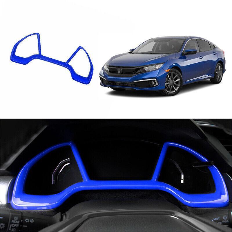 CarFor for Honda for Civic 10th 16-21 Blue ABS Middle Console Dashboard Strip Panel Trim