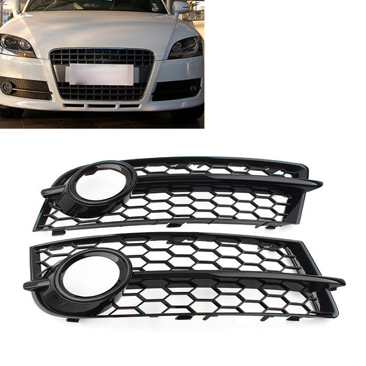 Pair Front Bumper Honeycomb Mesh Fog Light Grille Cover for Audi TT 8J 2006-2014