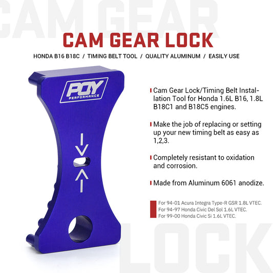 Cam Gear Lock Holder Timing Belt Install Tool for Honda 1.6L B16, 1.8L B18C1