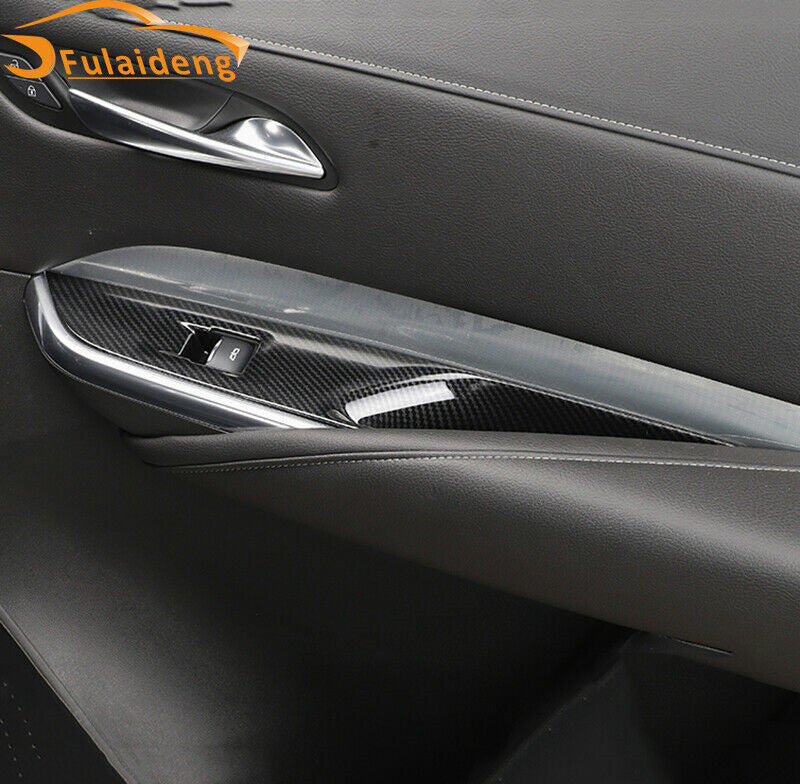 for Cadillac XT4 2018-2021 Carbon Fiber Interior Window Switch Panel Cover Trim