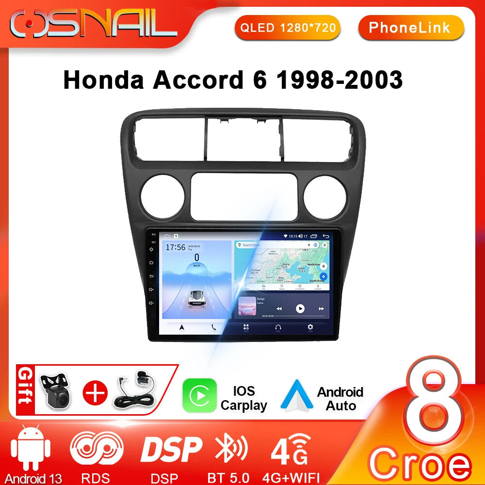 for Honda for Accord 6 1998-2003 Android CarPlay Car Radio GPS Video Player Screen