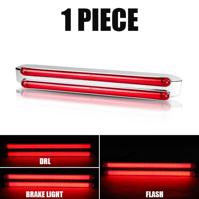 1X LED Chrome Red Strip Truck Trailer RV Rear Stop Turn Tail Brake Light Bar DRL