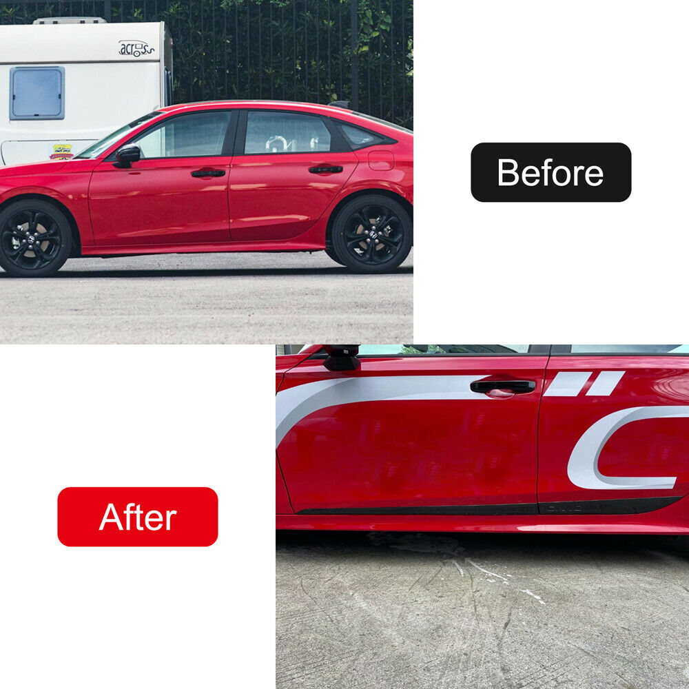 Carbon Fiber Car Door Side Body Mouldings Cover Trim for Honda for Civic 2022-2023