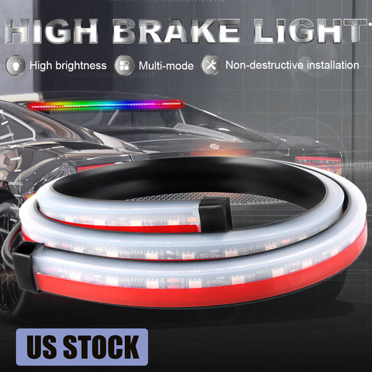 LED 3rd Tail Brake Light Strip Bar Windshield Turn Signal Sequential Running DRL